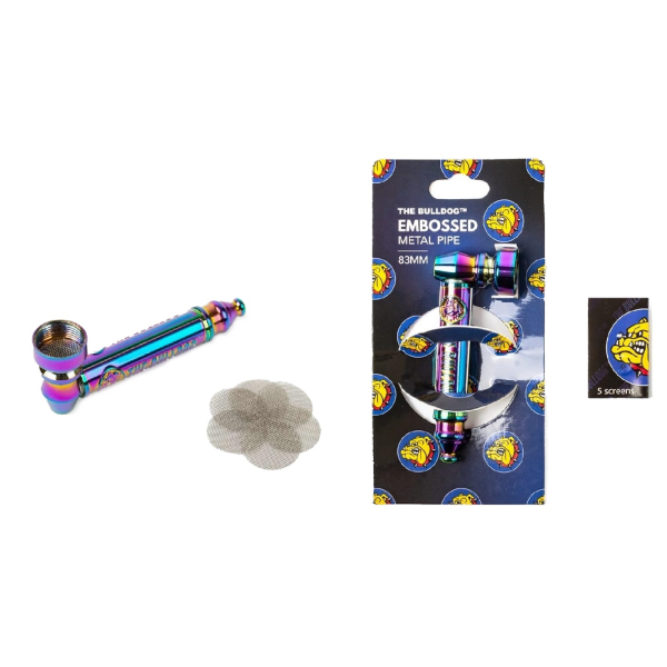 The Bulldog Metal Pipe + 5 Screens 8.3cm - Χονδρική
